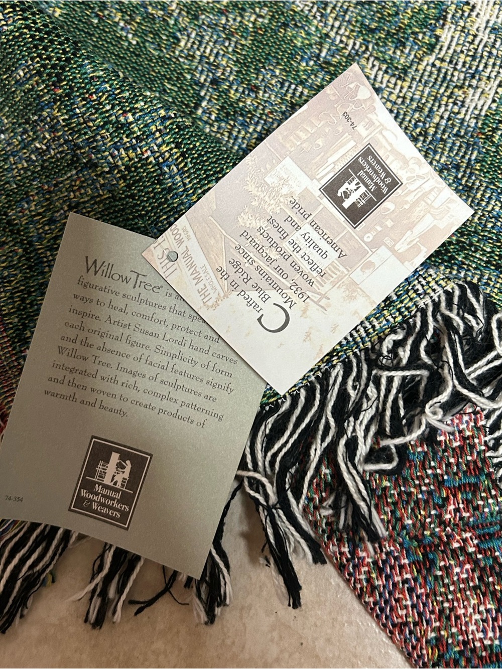 Willow Tree Thinking of You tapestry throw by Susan Lordi - Picture 3 of 5